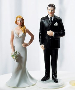 These are supposed to be "curvy" and "burly" versions of bride and groom toppers.  Coming from the point of view of a genuinely curvy bride, I don't see it.  But it's a start, right?